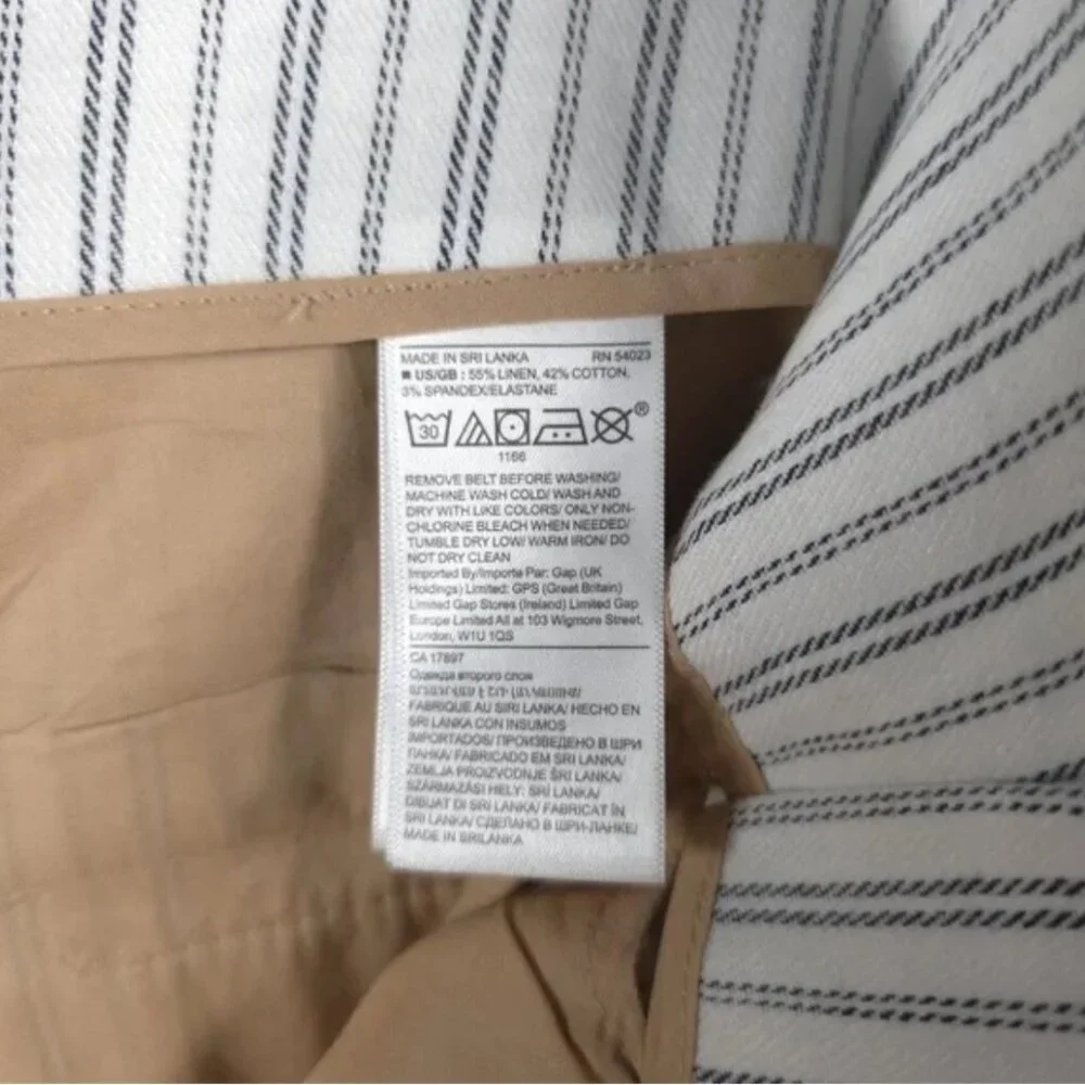 NWT BANANA REPUBLIC LINEN‎ Blend High Rise Tie Waist Flattering Pants Pockets 8L